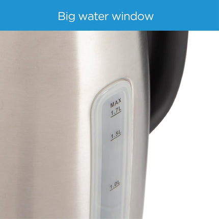 MIDEA Ηλεκτρικός Βραστήρας 1.7L 2200W Inox με Auto Shut-Off & Περιστρεφόμενη Βάση 360° MK-17S30D2