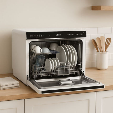 Midea Mini Compact Πλυντήριο Πιάτων 6 Σερβιτσιών με Wi-Fi, Extra Dry, Self-Clean 70°C & Ψηφιακό Panel, MTD55S400W Λευκό