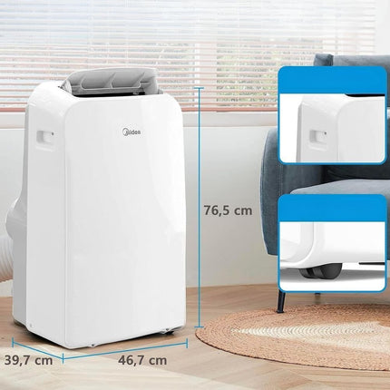 MIDEA Φορητό Κλιματιστικό 3500W με HEPA Φίλτρο, 3 Ταχύτητες & Τηλεχειριστήριο (MPPDB-13CRN7-QB6)