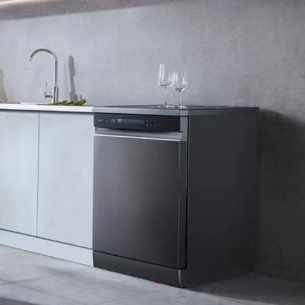 Midea Πλυντήριο Πιάτων Ελεύθερης Τοποθέτησης 60cm για 14 Σερβίτσια με AutoOpen, Dual Zone, Wi-Fi & PowerWash, Σκούρο Γκρίζο MDWEF1433GMG-WG