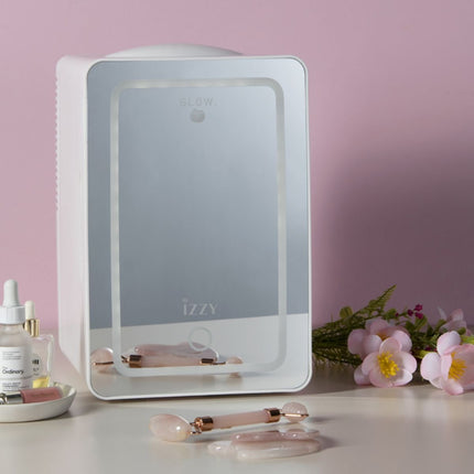 IZZY Μίνι Φορητό Ψυγείο 6L με Ψύξη & Θέρμανση και LED Καθρέφτη IZ-7218 Λευκό