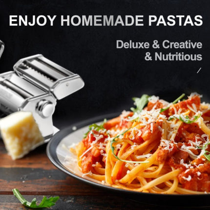 Χειροκίνητη Μηχανή Παρασκευής Ζυμαρικών 150mm από Ανοξείδωτο Ατσάλι Εύκολη Χρήση για Σπιτική Μανέστρα & Ζυμαρικά