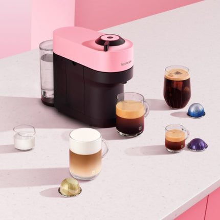 Nespresso Vertuo Pop Μηχανή Καφέ με Centrifusion™ Τεχνολογία & 6 Μεγέθη Ροφημάτων για Κάψουλες Vertuo,19bar, Candy Pink