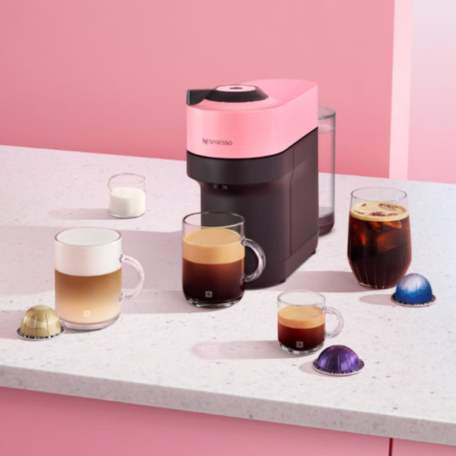 Nespresso Vertuo Pop Μηχανή Καφέ με Centrifusion™ Τεχνολογία & 6 Μεγέθη Ροφημάτων για Κάψουλες Vertuo,19bar, Candy Pink
