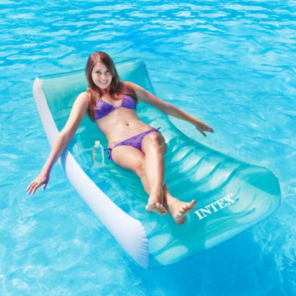 INTEX Rockin Lounge Μονό Φουσκωτό Στρώμα Θαλάσσης Ανάκλιντρο 188 cm με Ποτηροθήκη 68058856 14+ Ετών