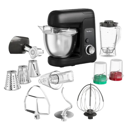 Moulinex Bake Partner Κουζινομηχανή 1100W με Ανοξείδωτο Μπολ 4,6L, 8 Ταχύτητες και Αυτόματη Ρύθμιση Ισχύος & Ταχύτητας QA525810