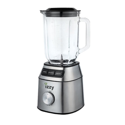 IZZY Μπλέντερ για Smoothies με Γυάλινη Κανάτα 1.5lt 700W Inox & με Μύλο Άλεσης