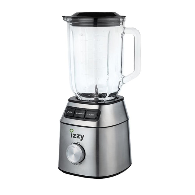 IZZY Μπλέντερ για Smoothies με Γυάλινη Κανάτα 1.5lt 700W Inox & με Μύλο Άλεσης