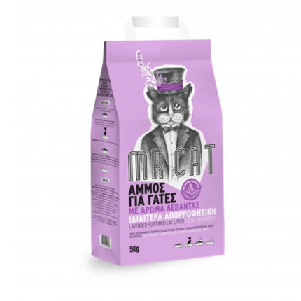 MR CAT Άμμος Γάτας 5kg με Άρωμα Λεβάντας Υψηλής Απορροφητικότητας