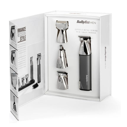 BaByliss Super-X Metal 15σε1 Επαναφορτιζόμενη Μεταλλική Κουρευτική Μηχανή για Γενειάδα, Μαλλιά, Σώμα & Αυτιά με Μήκος Κοπής 0.5–16 mm, Βάση Φόρτισης USB Πλήρως Αδιάβροχη & έως 180 Λεπτά Χρόνο Λείτουργίας MT996E