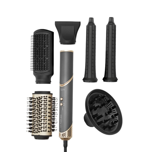 IZZY Multistyler Airflex 6 σε 1 Ηλεκτρική Βούρτσα 1500W με Αέρα για Ίσιωμα & Μπούκλες IZ-7212