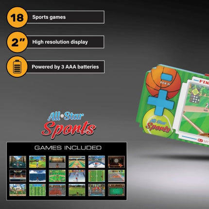 My Arcade Pixel Pocket Pro All-Star Sports Φορητή Κονσόλα με 18 Παιχνίδια & Μπρελόκ