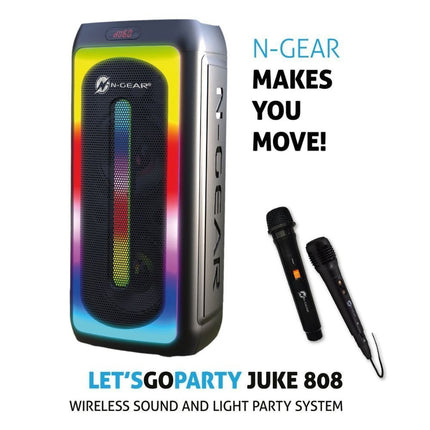N-Gear JUKE 808 LGP Φορητό Ηχείο Καραόκε με Φώτα & 2 Μικρόφωνα