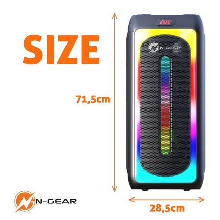 N-Gear JUKE 808 LGP Φορητό Ηχείο Καραόκε με Φώτα & 2 Μικρόφωνα
