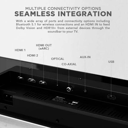 SonicGear STUDIOBAR 3000 Soundbar 700W 5.1.2 Dolby Atmos με Ασύρματο Subwoofer & Δύο UHF Μικρόφωνα