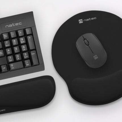 NATEC Chipmunk 2-in-1 Mousepad & Wrist Rest με Εργονομική Foam Επένδυση Μαύρο