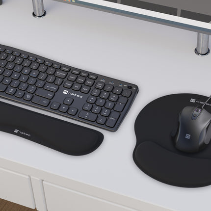 NATEC Chipmunk 2-in-1 Mousepad & Wrist Rest με Εργονομική Foam Επένδυση Μαύρο