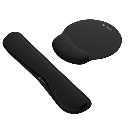 NATEC Chipmunk 2-in-1 Mousepad & Wrist Rest με Εργονομική Foam Επένδυση Μαύρο