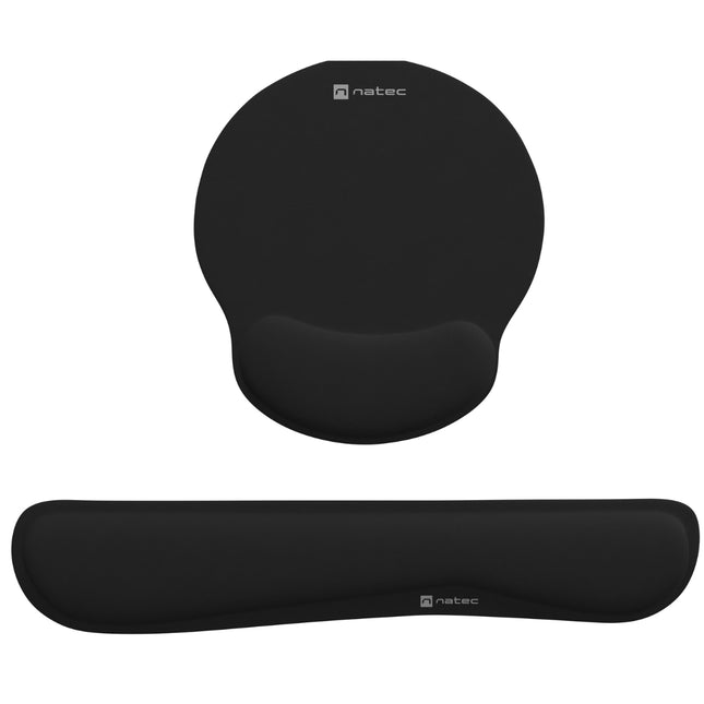 NATEC Chipmunk 2-in-1 Mousepad & Wrist Rest με Εργονομική Foam Επένδυση Μαύρο