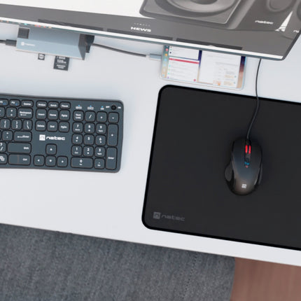 NATEC Colors Series Medium Mousepad 300x250mm Αδιάβροχο, Obsidian Black