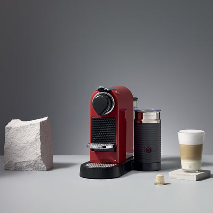 Nespresso CitiZ & Milk D123 Καφετιέρα Μηχανή Espresso & Lungo για Κάψουλες 19 Bar με Aeroccino3, Κόκκινη