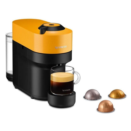 Nespresso Vertuo Pop Μηχανή Καφέ με Centrifusion™ Τεχνολογία & 6 Μεγέθη Ροφημάτων για Κάψουλες Vertuo,19bar Mango Yellow, Κίτρινη