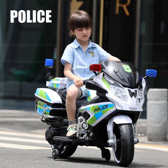 Ηλεκτροκίνητη Παιδική Αστυνομική Μοτοσικλέτα 12V με Φώτα, Ήχους & Bluetooth
