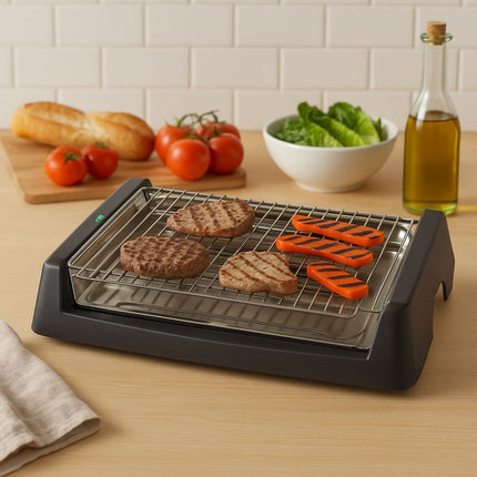 NOVA Φορητή Ηλεκτρική Ψησταριά/ Γκριλιέρα Barbecue με Μεγάλη Επιφάνεια Ψησίματος για Εξωτερικούς & Εσωτερικούς Χώρους GR-201
