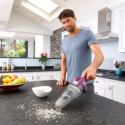 Black & Decker Dustbuster Επαναφορτιζόμενο Σκουπάκι Χειρός 3.6V με Διαφανή Κάδο 385ml, Χωρίς Σακούλα, Διπλό Σύστημα Φίλτρων & Βάση φόρτισης NVC115W-QW
