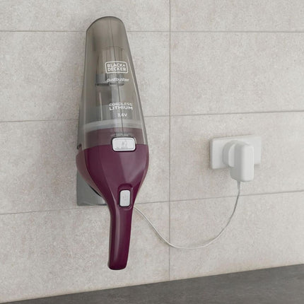 Black & Decker Dustbuster Επαναφορτιζόμενο Σκουπάκι Χειρός 3.6V με Διαφανή Κάδο 385ml, Χωρίς Σακούλα, Διπλό Σύστημα Φίλτρων & Βάση φόρτισης NVC115W-QW