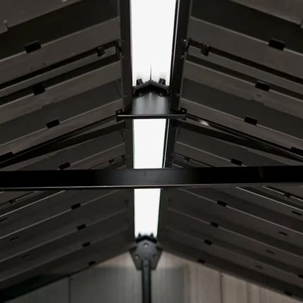 KETER Oakland Εξωτερική Πλαστική Αποθήκη Κήπου 7.5x11ft με Διπλό Τοίχωμα, Δάπεδο, 2 Παράθυρα & Φεγγίτη 230 x 324 x 242 cm