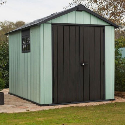 KETER Oakland Εξωτερική Πλαστική Αποθήκη Κήπου 7.5x11ft με Διπλό Τοίχωμα, Δάπεδο, 2 Παράθυρα & Φεγγίτη 230 x 324 x 242 cm