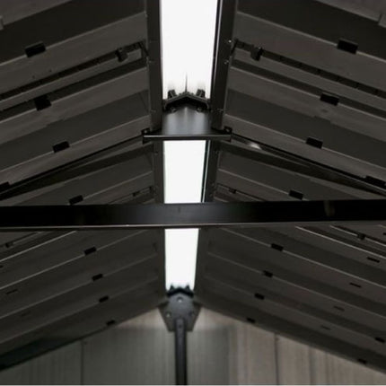 KETER Oakland Αποθήκη Κήπου 7.5x15ft με Ενσωματομένο Δάπεδο, Φεγγίτη, 3 Παράθυρα & Σετ Επέκτασης 242 x 230 x 126 cm