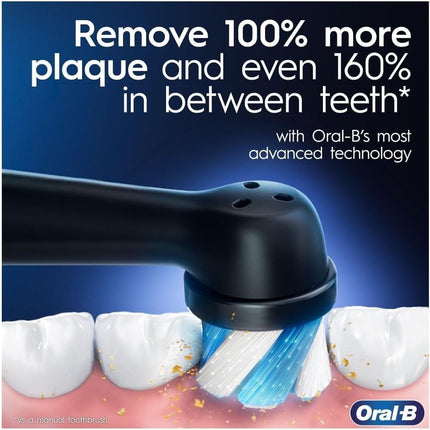 ORAL-B iO4 Ηλεκτρική Οδοντόβουρτσα Μαύρη &amp; Λευκή (2 Λαβές) με 4 Λειτουργίες Καθαρισμού και Θήκη Ταξιδίου