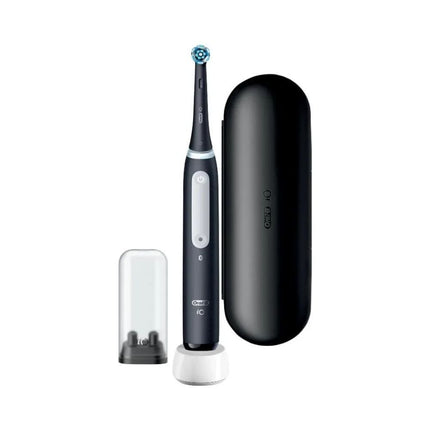 ORAL-B iO4 Ηλεκτρική Οδοντόβουρτσα Μαύρη με 4 Λειτουργίες Καθαρισμού και Θήκη Ταξιδίου