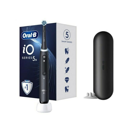 ORAL-B iO5 Ηλεκτρική Οδοντόβουρτσα Μαύρη με 5 Λειτουργίες Καθαρισμού και Έξυπνη Τεχνολογία Τεχνητής Νοημοσύνης