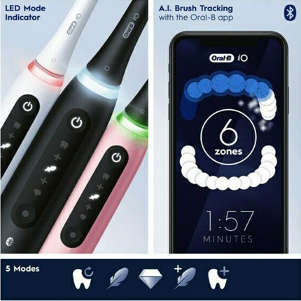 ORAL-B iO5 Ηλεκτρική Οδοντόβουρτσα Μαύρη με 5 Λειτουργίες Καθαρισμού και Έξυπνη Τεχνολογία Τεχνητής Νοημοσύνης