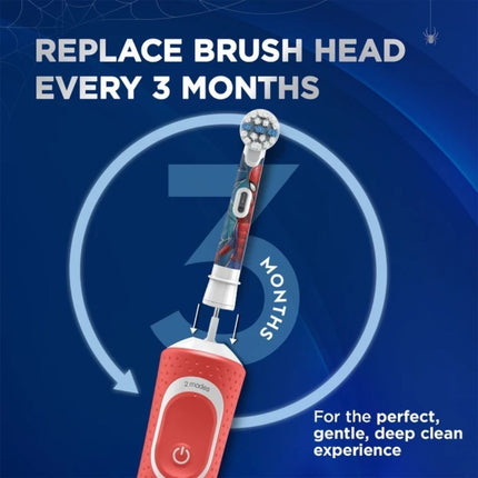 Oral-B Vitality Pro Kids, Παιδική Ηλεκτρική Οδοντόβουρτσα με Απαλό Καθαρισμό &amp; Αυτοκόλλητα Spiderman