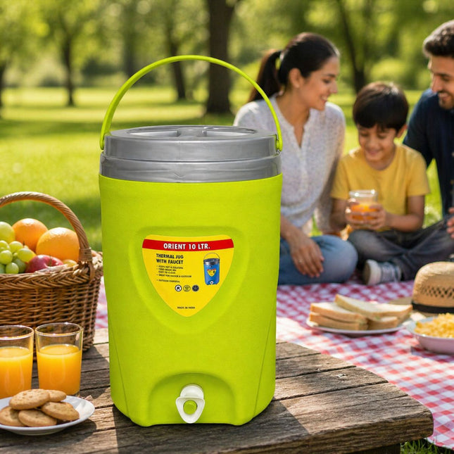 Orient Ισοθερμικό Δοχείο Νερού 10L με Βρύση & Λαβή για Εύκολη Μεταφορά Πράσινο
