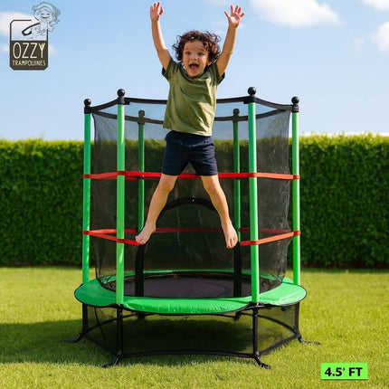 OZZY Τραμπολίνο Παιδικό 4.5FT με Δίχτυ Ασφαλείας & Ύψος 1.63m για Ηλικίες 3–6 Ετών