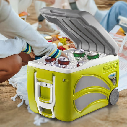 Παγωνιέρα Τρόλεϊ 45L με Ρόδες & Λαβή Μεταφοράς Κίτρινο
