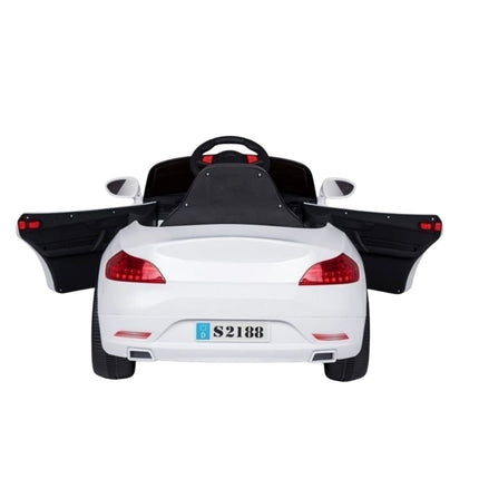 Ηλεκτροκίνητο Αυτοκινητάκι 12V 7Ah με LED Φώτα Ζώνη Ασφαλείας & Τηλεχειριστήριο Λευκό, 3+ Ετών