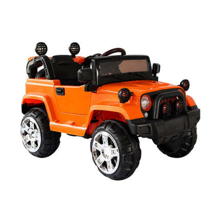 Ηλεκτροκίνητο Αυτοκίνητο Jeep 4×4 12V με Τηλεχειριστήριο & LED Φώτα 3+ Ετών Πορτοκαλί