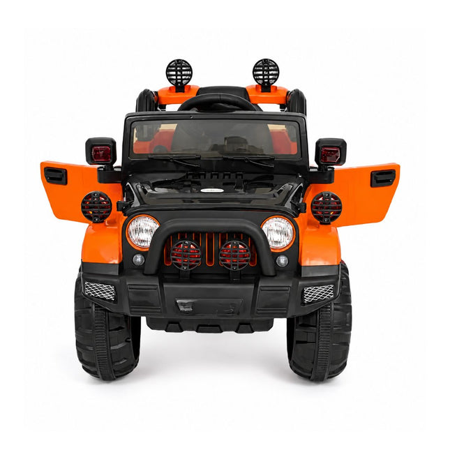 Ηλεκτροκίνητο Αυτοκίνητο Jeep 4×4 12V με Τηλεχειριστήριο & LED Φώτα 3+ Ετών Πορτοκαλί