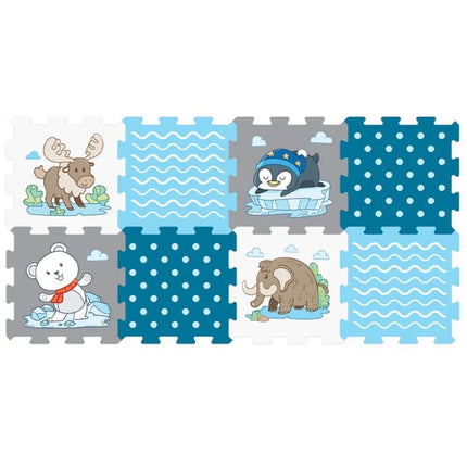 Παιδικό Puzzle Χαλάκι Δαπέδου Arctic Animals 30x30cm 8 Τεμαχίων 10+ Μηνών