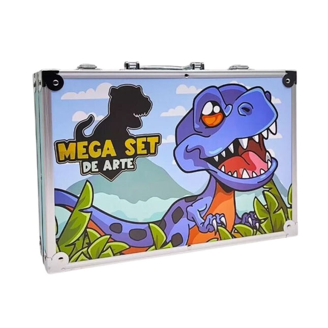 Σετ Ζωγραφικής και Σχεδίου Δεινόσαυρος 145 Τεμαχίων σε Βαλιτσάκι Διπλού Επιπέδου 3+ Ετών