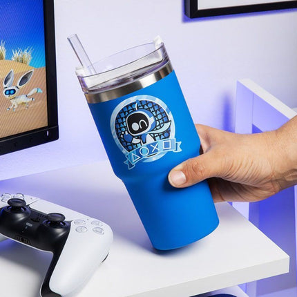 Paladone Astro Bot Gamer Cup Ποτήρι Ταξιδιού 600ml από Ανοξείδωτο Ατσάλι με Καλαμάκι Μπλε