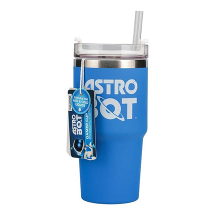 Paladone Astro Bot Gamer Cup Ποτήρι Ταξιδιού 600ml από Ανοξείδωτο Ατσάλι με Καλαμάκι Μπλε