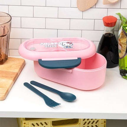 Paladone Sanrio Hello Kitty Bento Box Δοχείο Φαγητού με Διαχωριστικό, Πιρούνι & Κουτάλι PP13162HK