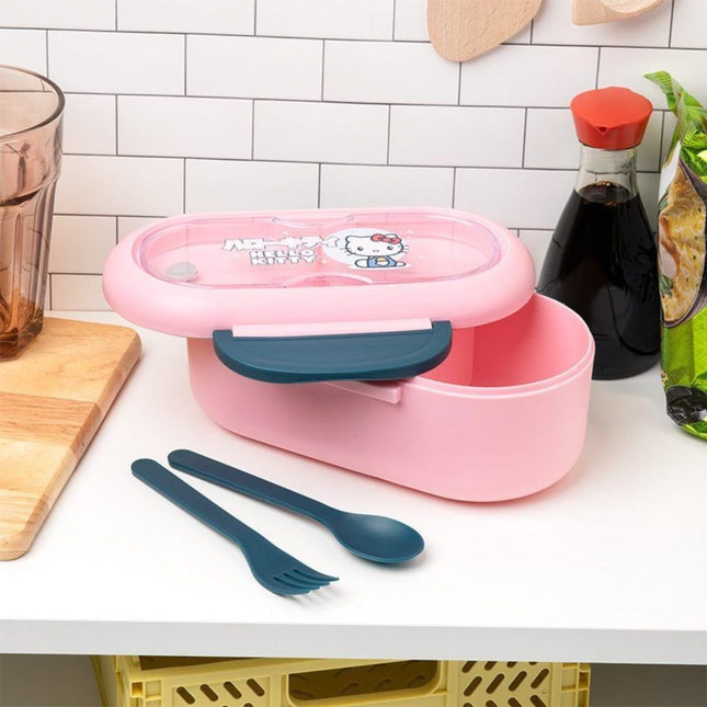 Paladone Sanrio Hello Kitty Bento Box Δοχείο Φαγητού με Διαχωριστικό, Πιρούνι & Κουτάλι PP13162HK